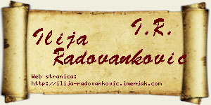 Ilija Radovanković vizit kartica